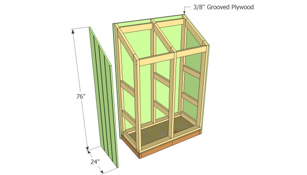 Attaching the sides of the shed