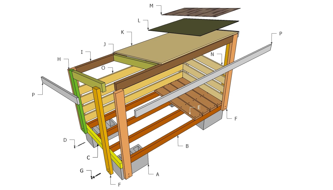 Firewood Shed Plans | Free Outdoor Plans - DIY Shed, Wooden Playhouse 