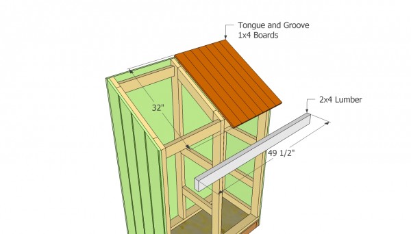 Installing the roof of the shed