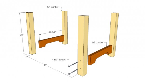 Outdoor table posts plans
