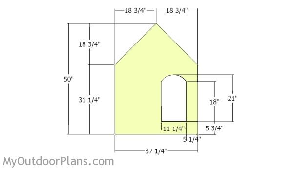 Build the front face of the dog house
