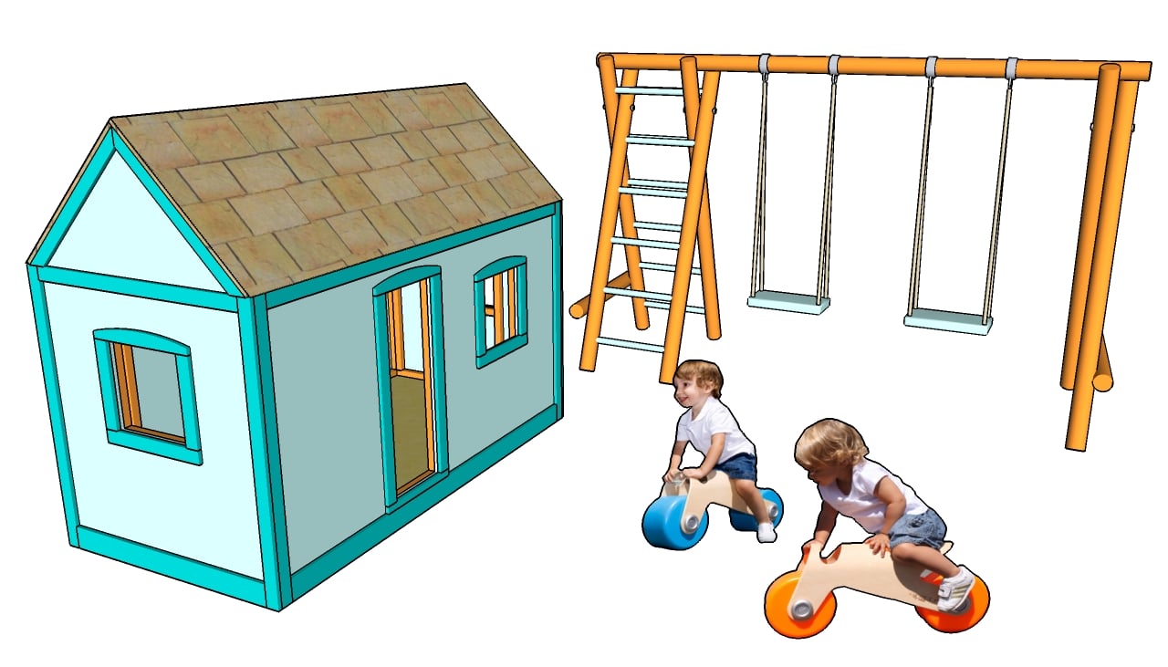 Woodwork Free Outdoor Wooden Playhouse Plans Blueprints Free