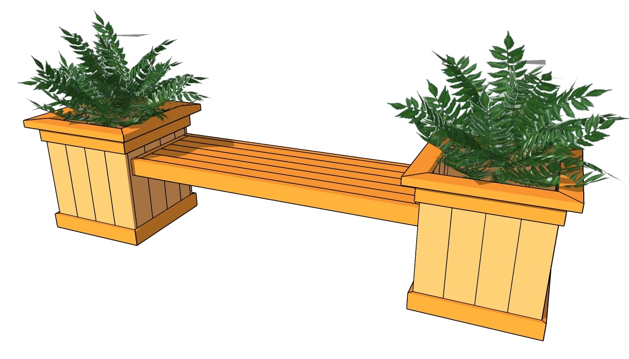 Planter Bench Plans  Free Outdoor Plans - DIY Shed, Wooden 