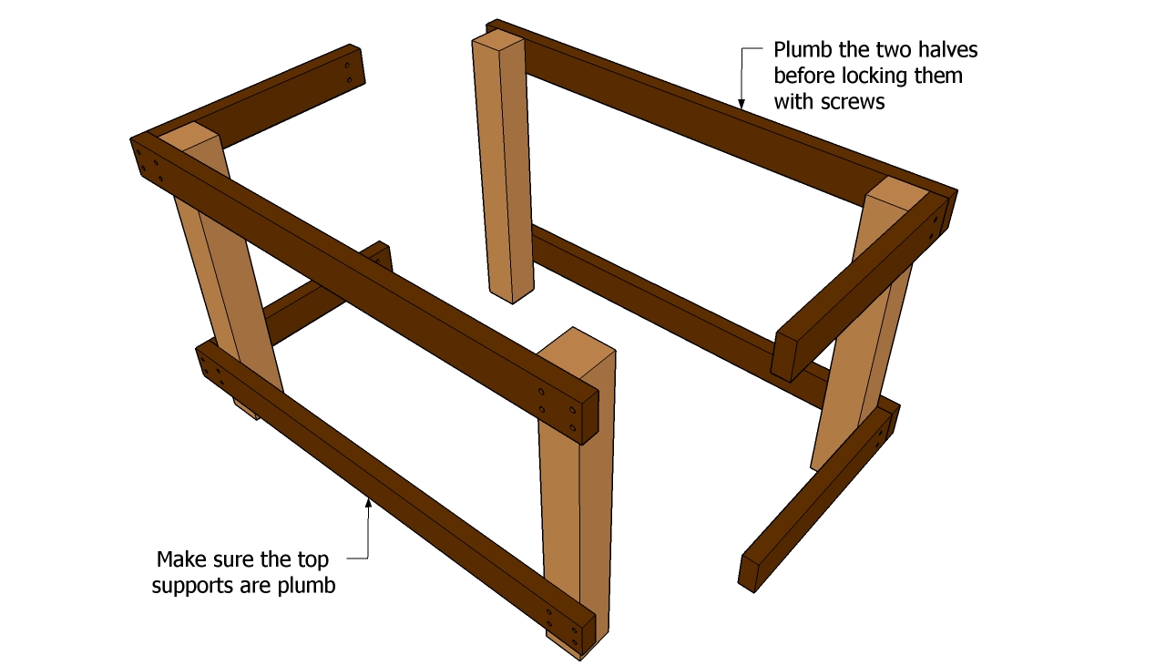 Building the frame of the workbench