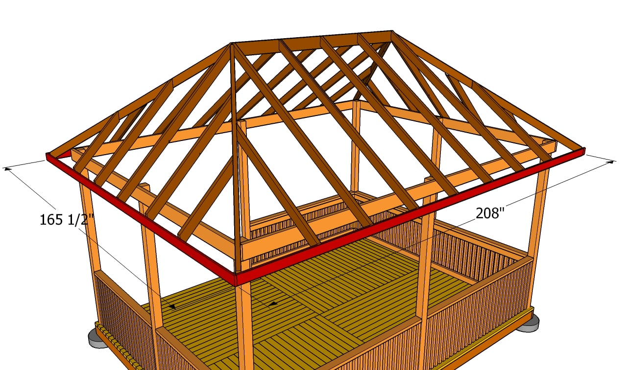 How to Build a Gazebo Roof | Free Outdoor Plans - DIY Shed ...