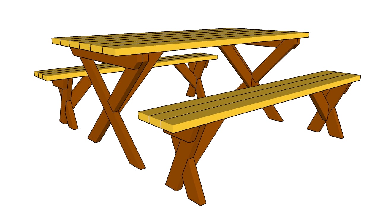 Picnic Table Benches Plans