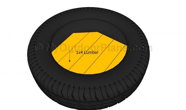 Fitting slats inside the tire