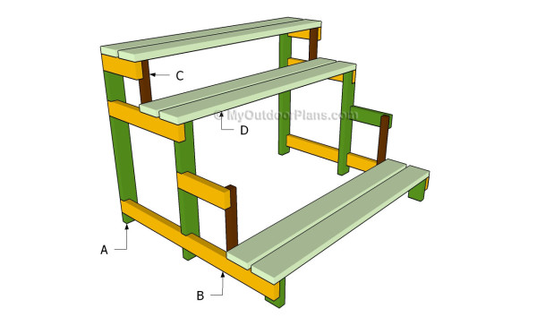 Wooden Tiered Plant Stands