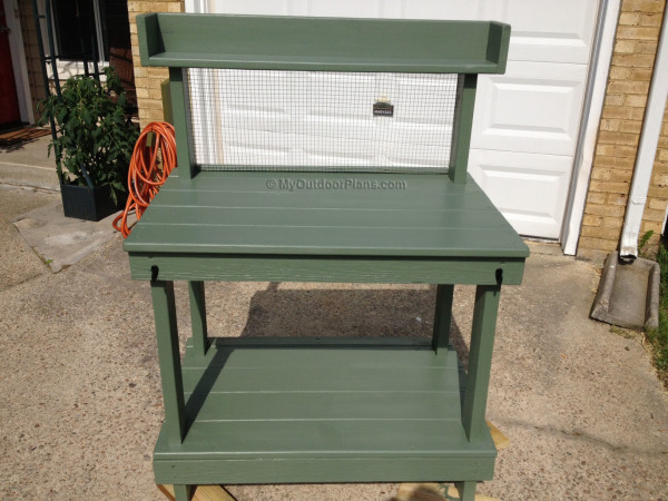 Wooden potting bench