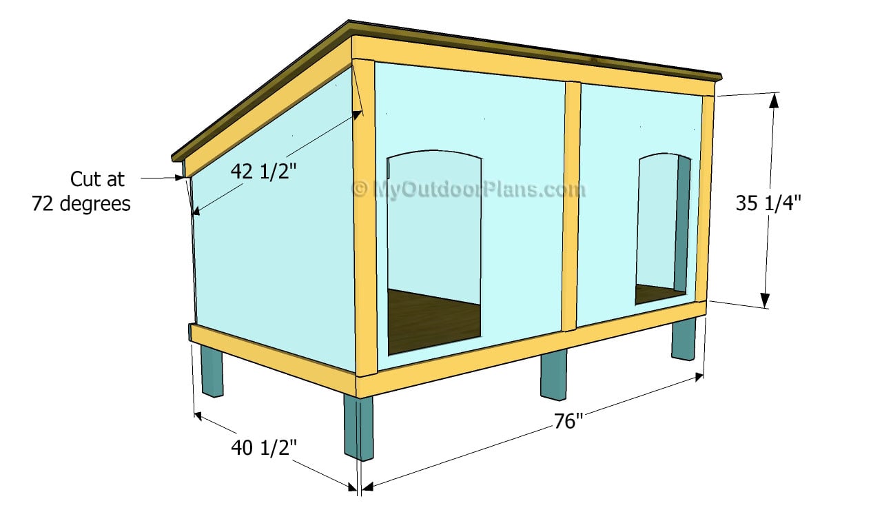 Double Dog House Plans  Free Outdoor Plans - DIY Shed, Wooden 
