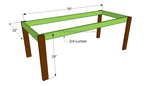 Building the frame of the table