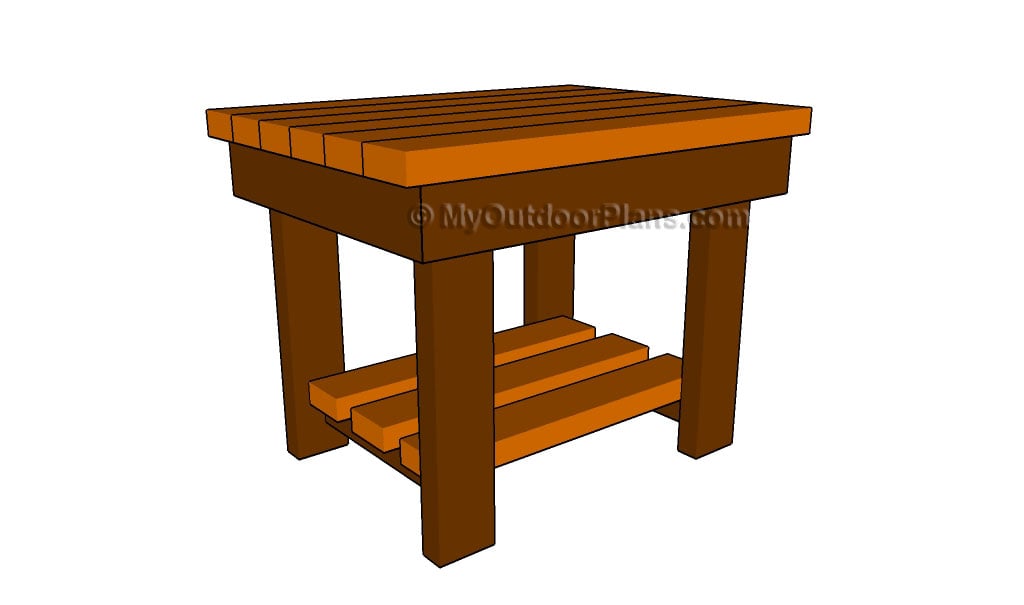 wooden bench with storage plans