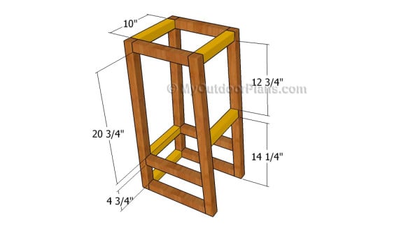Assembling the frame of the stool