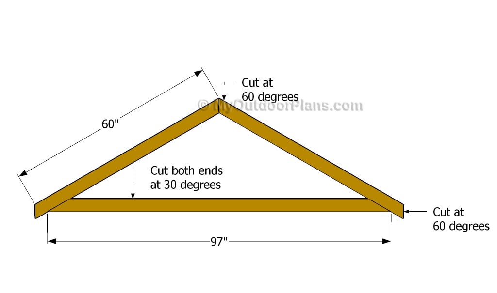 Building shed roof trusses