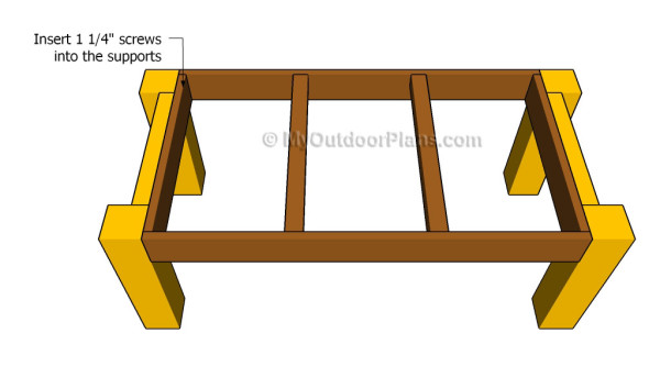 Attaching the frame of the table