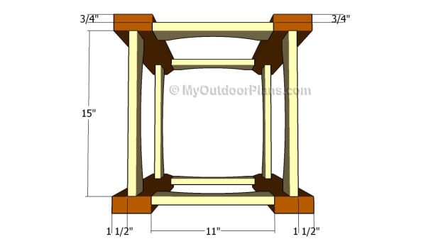 Building the frame of the side table