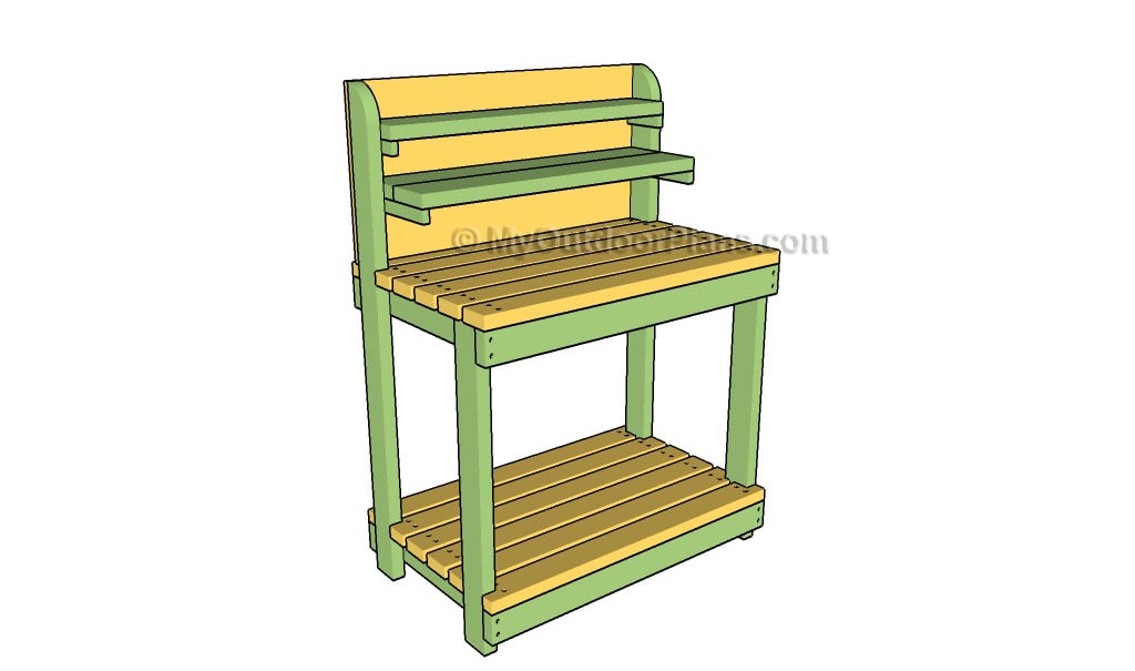 How to build a potting bench | Free Outdoor Plans - DIY Shed, Wooden 