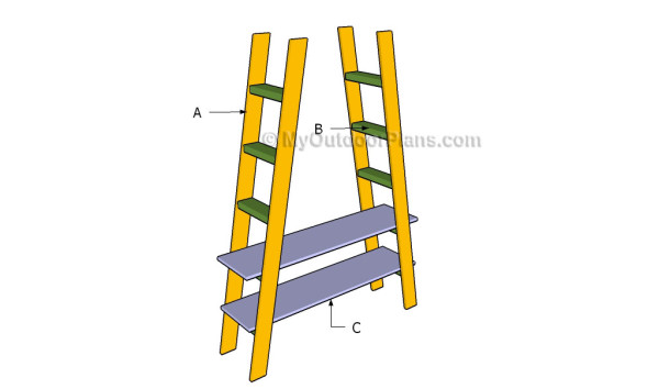 Building ladder shelves