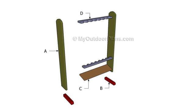 Building a fishing rod rack