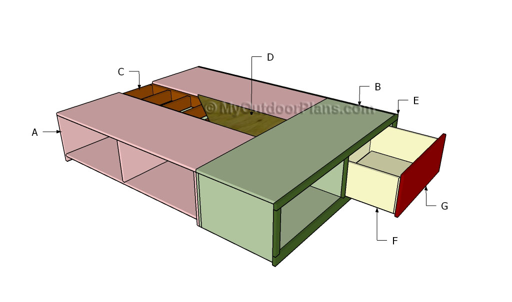 full size storage bed plans