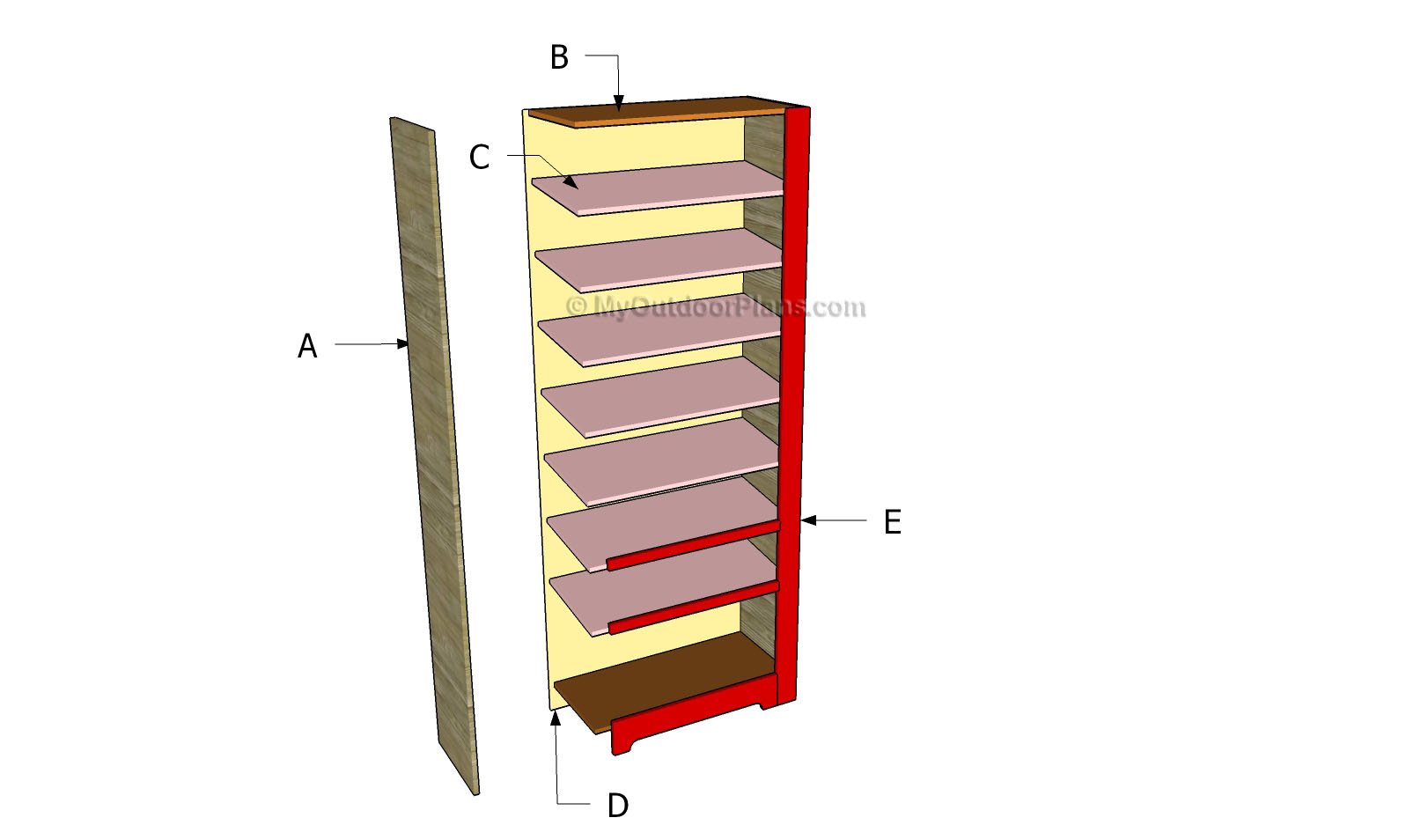 Shoe Rack Plan/shoe Tower Plan/shoe Shelf Plan/shoe Organizer Plan