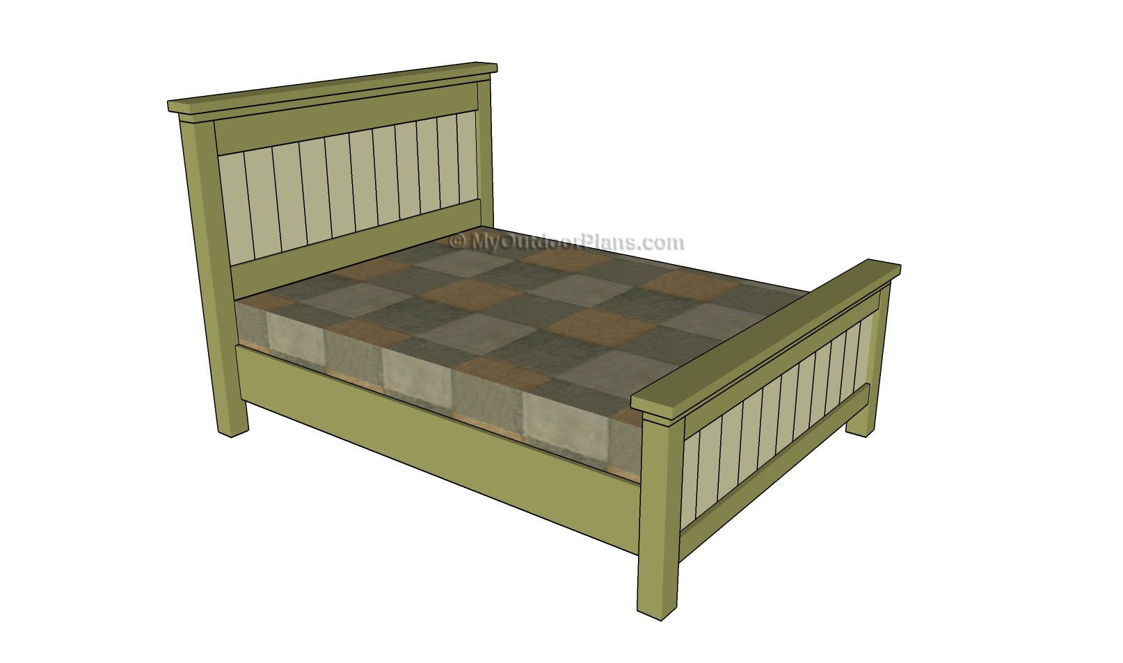 Queen Size Bed Plans | Free Outdoor Plans - DIY Shed, Wooden Playhouse