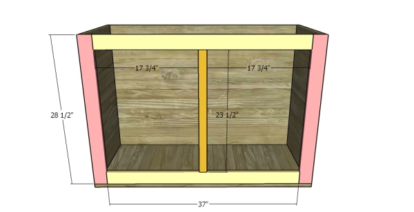 Attaching the faces to the sideboard