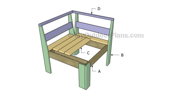 Building a corner sectional chair