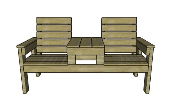 Double chair bench with table plans