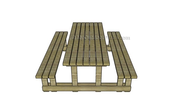 Picnic Table with Detached Benches Plans MyOutdoorPlans Free 