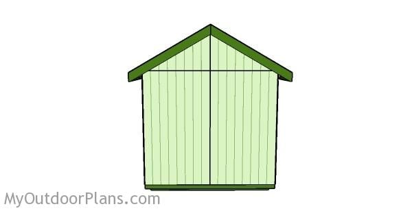 8x8 Shed Plans - Back View