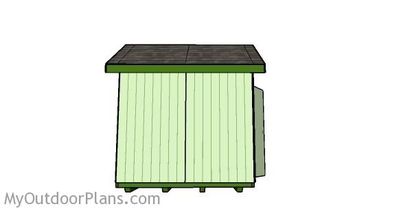 8x8 Shed Plans - Side view