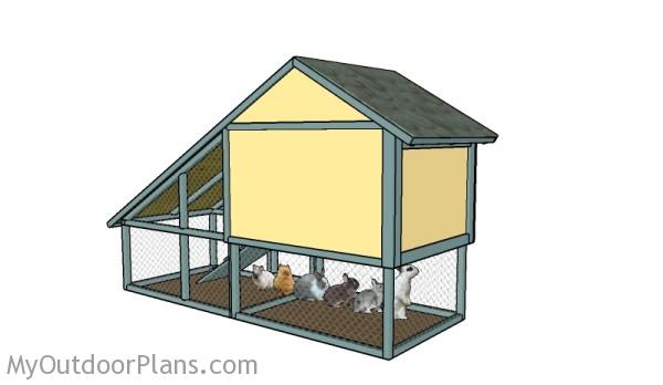 DIY Rabbit hutch plans - Back view