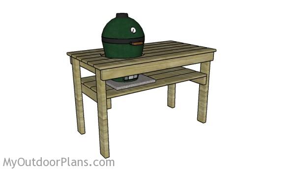 Small big green egg table plans