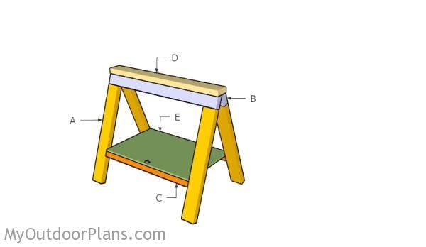 Building a folding sawhorse