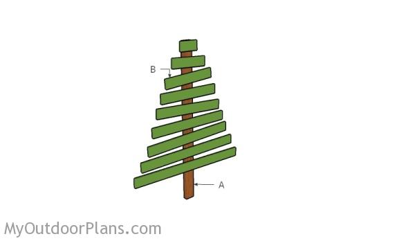 Building a wooden christams tree