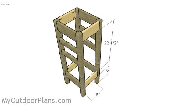 Assembling the wine rack plant stand