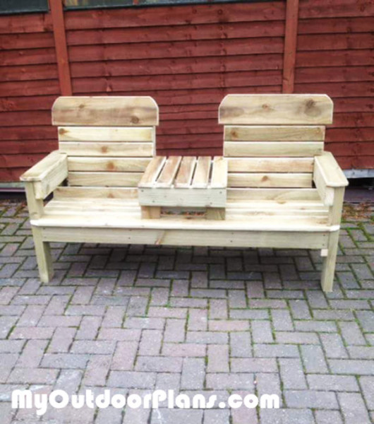 DIY Patio Double Chair Bench | MyOutdoorPlans | Free 