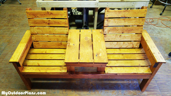 DIY Double Chair Bench Table | MyOutdoorPlans | Free 