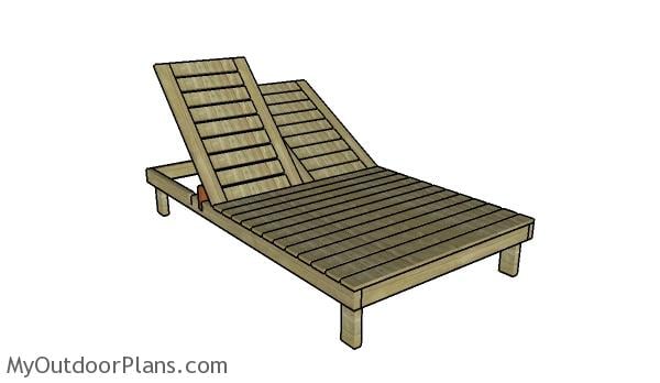 Wooden double best sale sun lounger