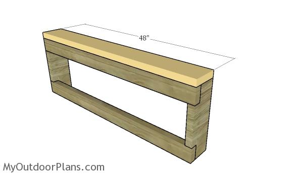 Fitting the top of the benches
