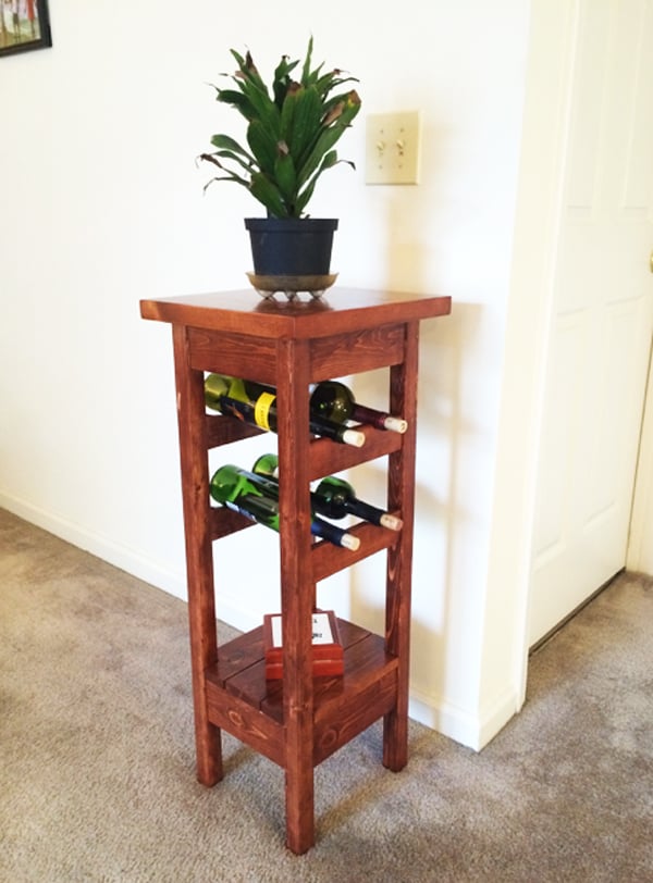 DIY-Plant-stand-with-wine-rack