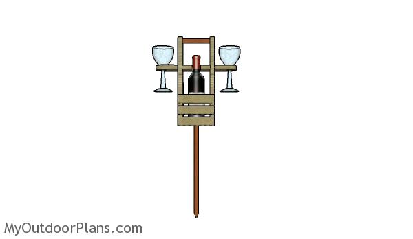 Building an outdoor wine caddy with 2 glass supports