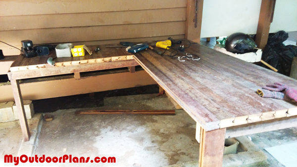 DIY L-shaped Workbench | MyOutdoorPlans | Free Woodworking 