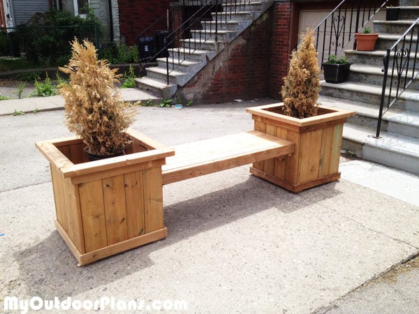 outdoor planter bench myoutdoorplans free woodworking