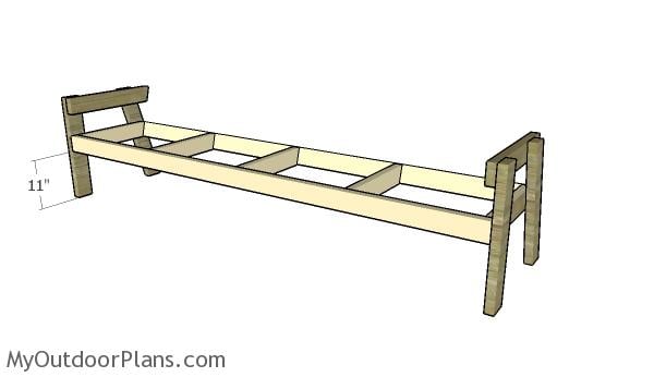 Assembling the frame for the 8 ft bench