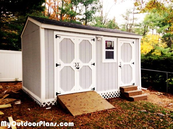 DIY Backyard Storage Shed with Ramp and Steps | MyOutdoorPlans | Free