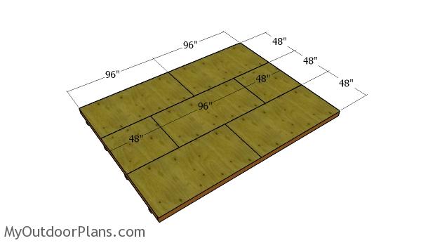 Fitting the plywood floor sheets