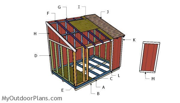 8x12 Lean To Shed Plans | MyOutdoorPlans | Free 