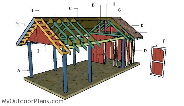 Carport with Storage Roof Plans | MyOutdoorPlans | Free ...